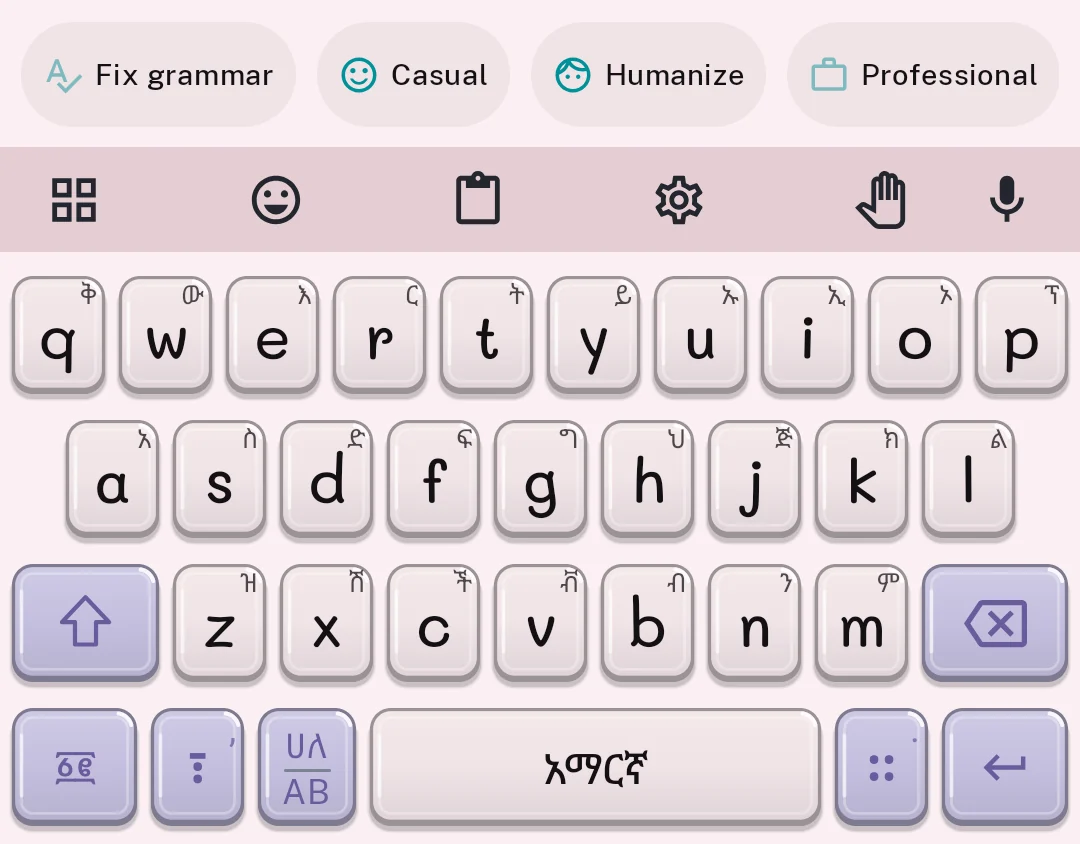 Addiyon Keyboard Lilac theme